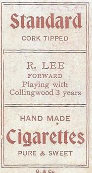 1907-08 Sniders and Abrahams Australian Footballers - Victorian League Players Series D #NNO Dick Lee Back